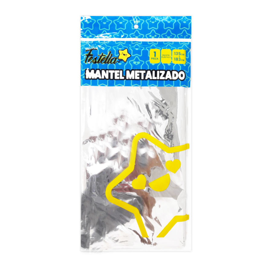 MANTEL DE FIESTA METALIZADO PLATEADO (PQTX12)