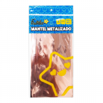 MANTEL DE FIESTA METALIZADO PALO ROSA (PQTX12)