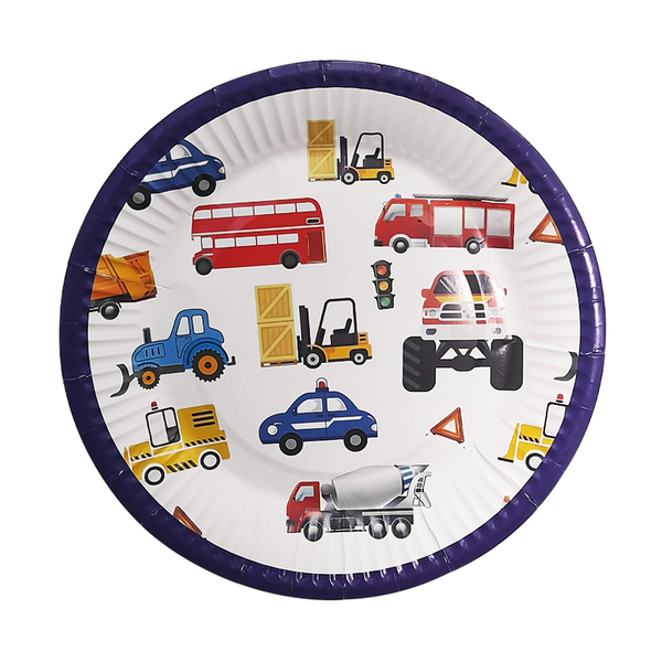 PLATO DE FIESTA CARROS INFANTIL X10,