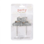 VELA FELIZ CUMPLEAÑOS PLATEADA (CJX24)