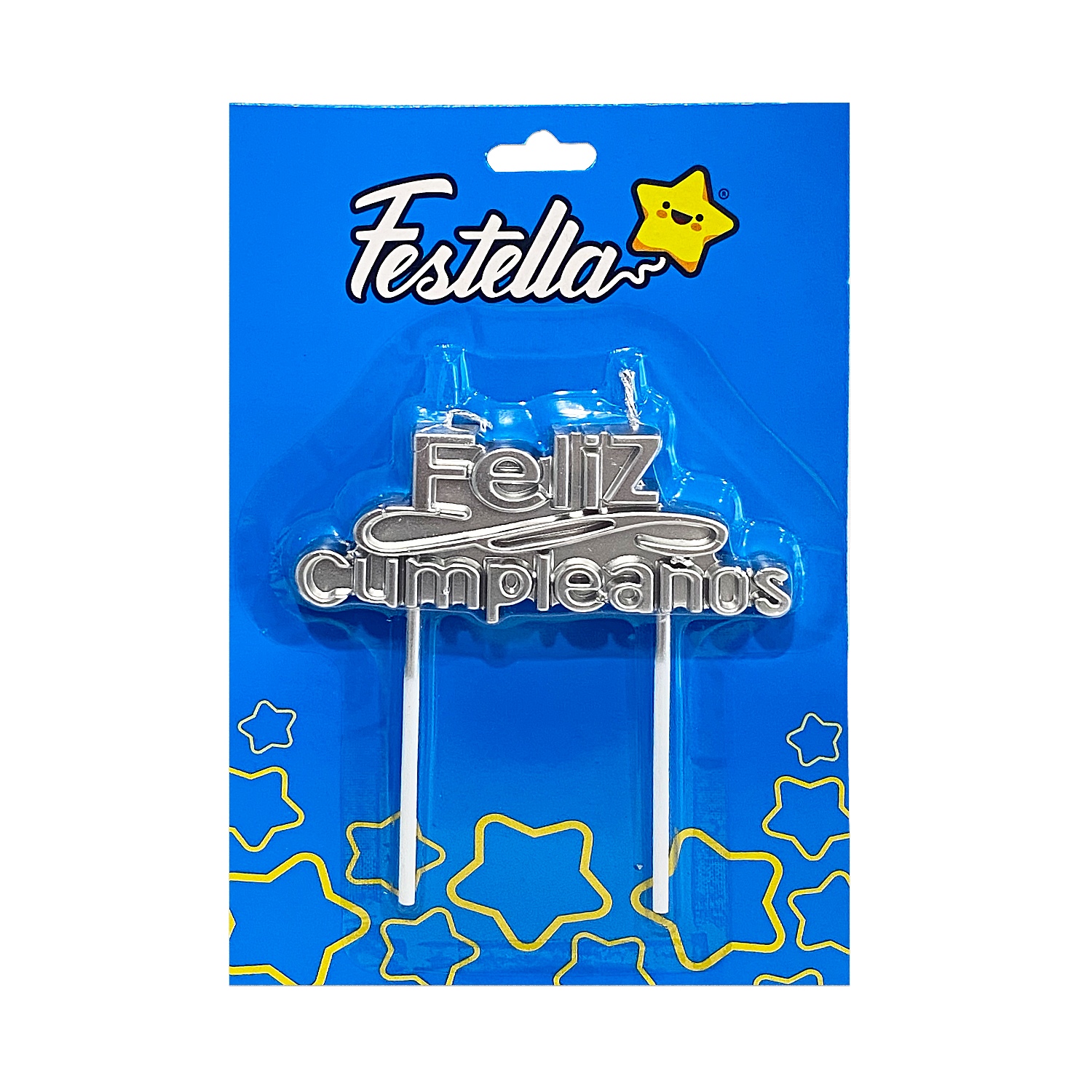 VELA FELIZ CUMPLEAÑOS PLATEADA (CJX24)