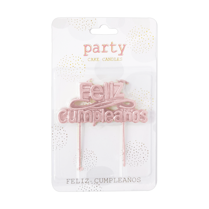 VELA FELIZ CUMPLEAÑOS PALO ROSA (CJX24)