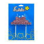 VELA FELIZ CUMPLEAÑOS PALO ROSA (CJX24)