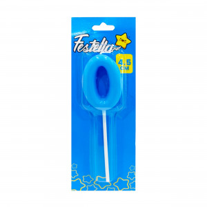 VELA NUMERO 4.5CM AZUL #0 (CJX60)