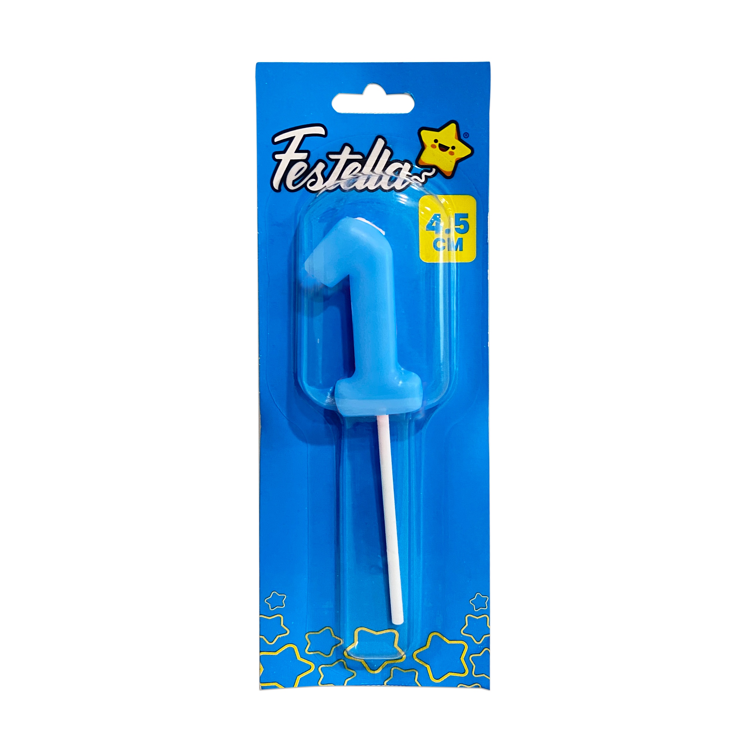 VELA NUMERO 4.5CM AZUL #1 (CJX50)