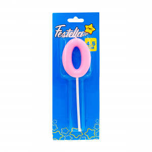 VELA NUMERO 4.5CM ROSADO #0 (CJX60)