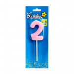 VELA NUMERO 4.5CM ROSADO #2 (CJX50)