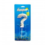 VELA SIGNO DE INTERROGACION PLATEADA (CJX12)