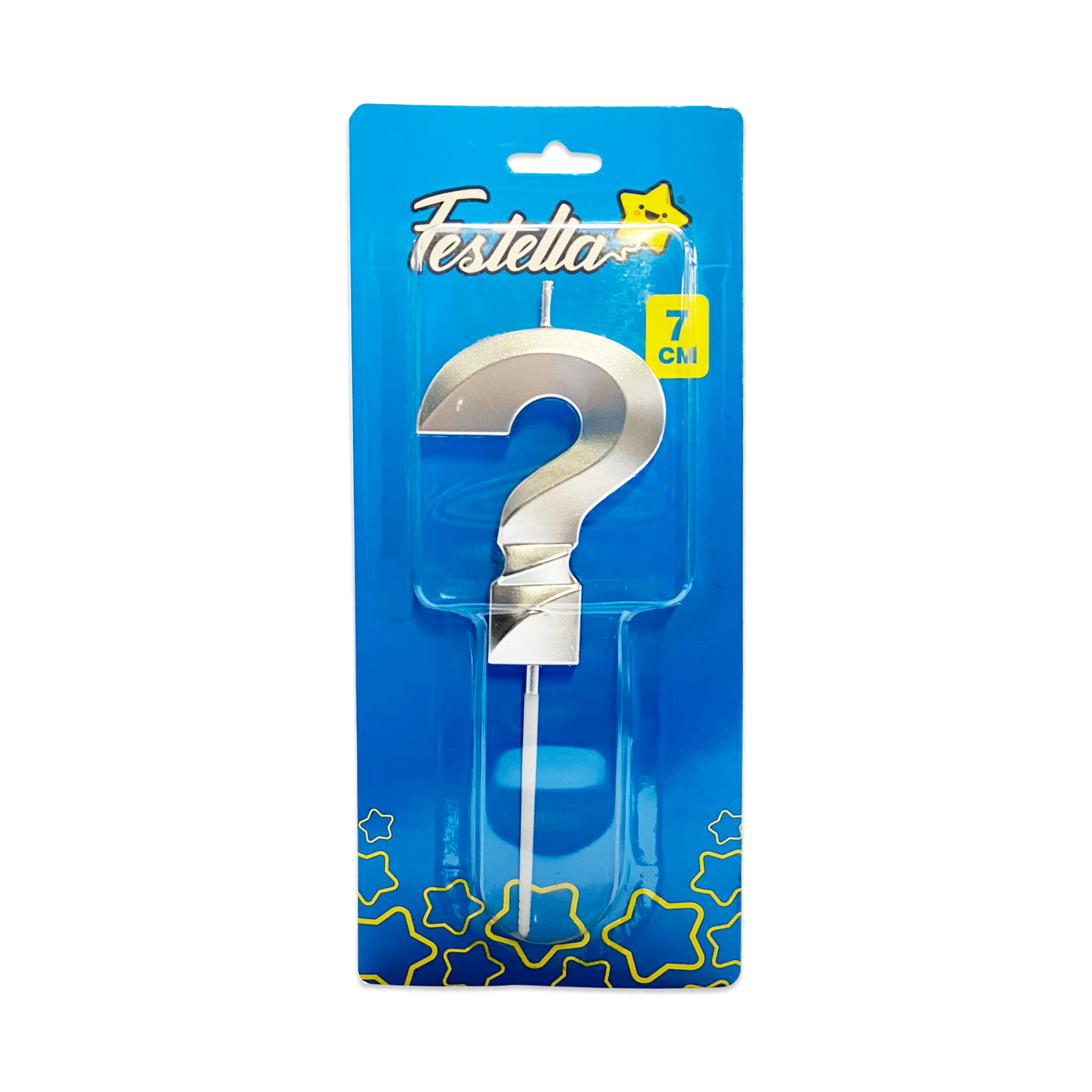 VELA SIGNO DE INTERROGACION PLATEADA (CJX12)