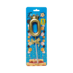 VELA NUMERO 6CM DORADA #0 (CJX48)