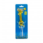 VELA NUMERO 6CM DORADA #1 (CJX48)