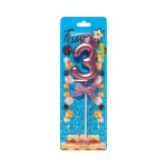 VELA NUMERO 6CM PALO ROSA #3 (CJX48)