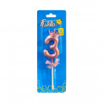 VELA NUMERO 6CM PALO ROSA #3 (CJX48)