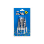 VELA PLATEADA X6 EN BLISTER (CJX100)