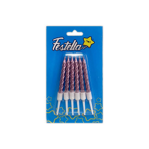 VELA PALO ROSA X6 EN BLISTER (CJX100)