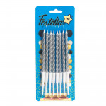 VELA X8 PLATEADA EN BLISTER (CJX50)