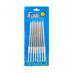 VELA X8 PLATEADA EN BLISTER (CJX50)