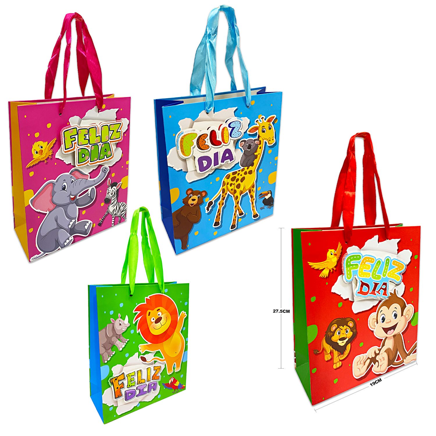 BOLSA REGALO ANIMALES FELIZ DIA (PQX12)