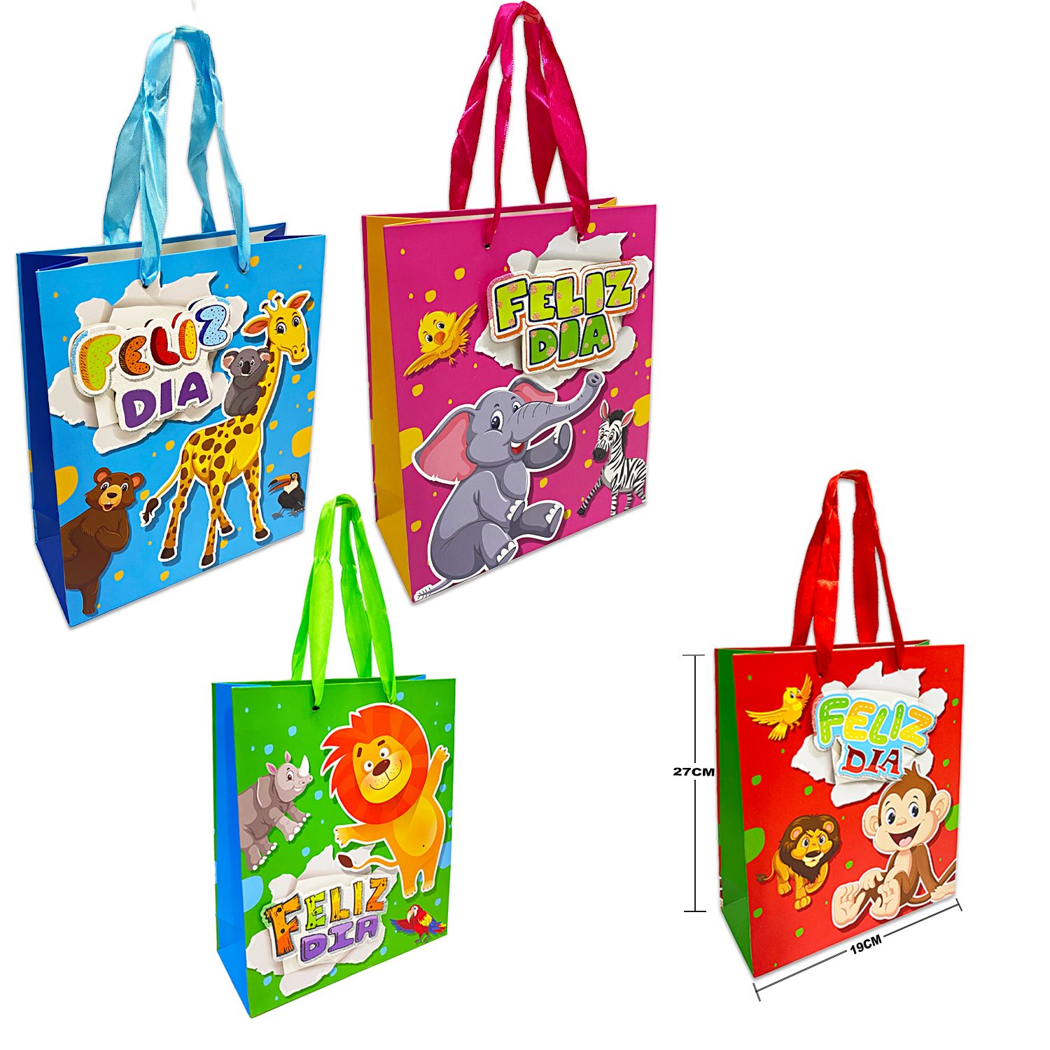 BOLSA REGALO ANIMALES FELIZ DIA (PQX12)