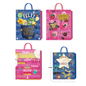 BOLSA REGALO FELIZ CUMPLEAÑOS 18*23*8CM (PQTX12)