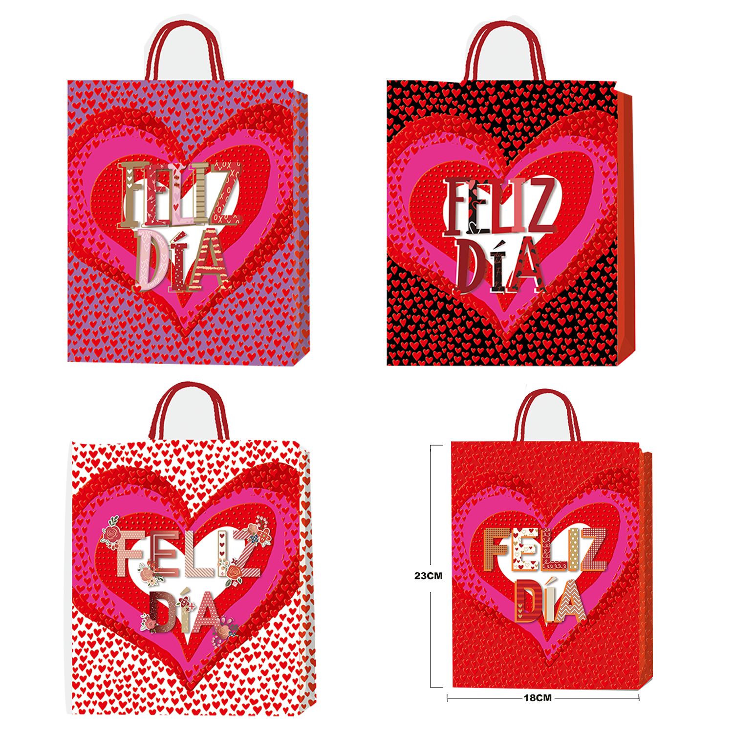 BOLSA REGALO FELIZ DIA 18*23*8CM (PQTX12):