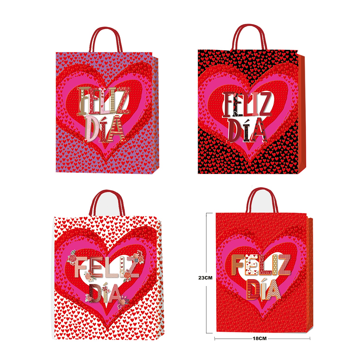 BOLSA REGALO FELIZ DIA 18*23*8CM (PQTX12):
