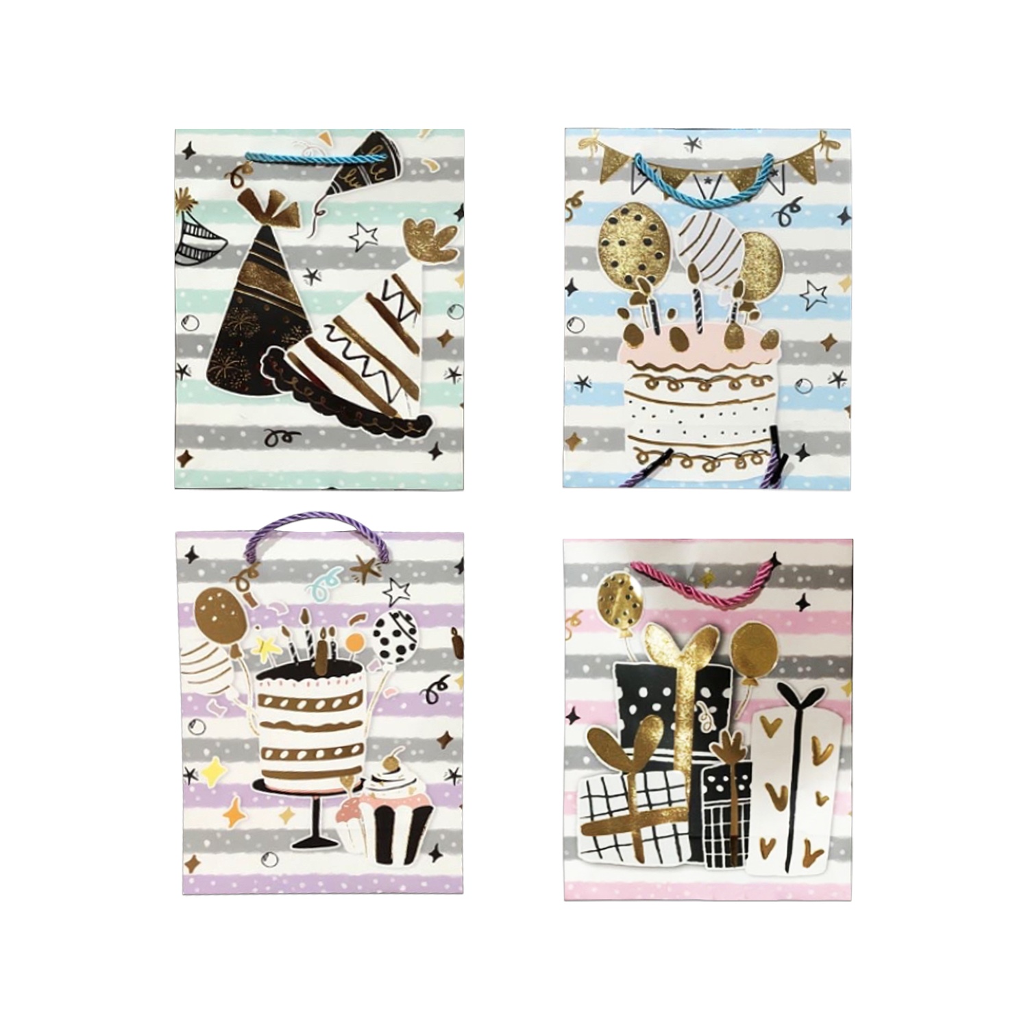 BOLSA REGALO FIESTA 18*23*10CM (PQTX12)