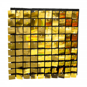 CORTINA PANEL DE CUADROS DORADA 30*30CM