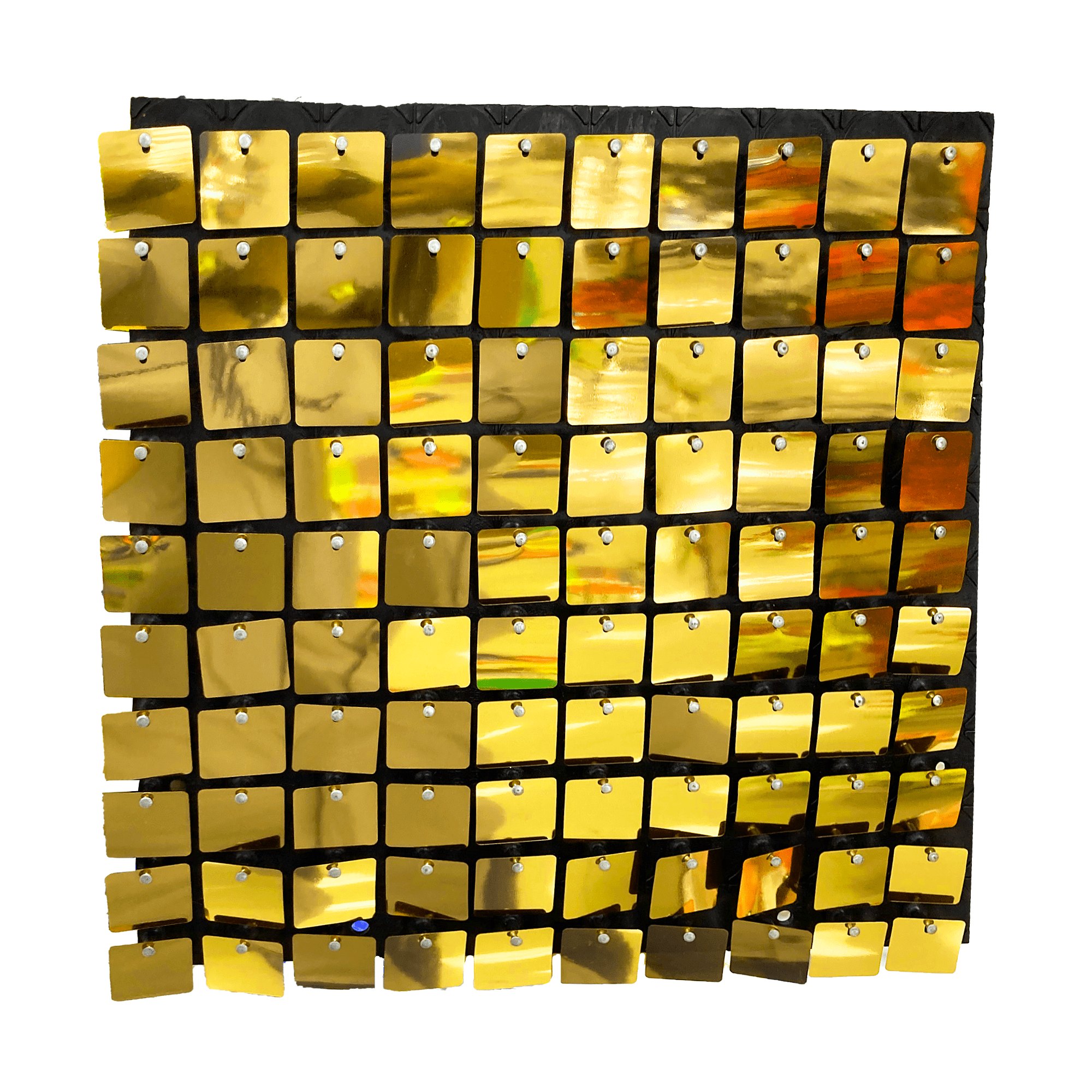 CORTINA PANEL DE CUADROS DORADA 30*30CM