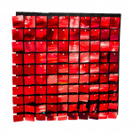 CORTINA PANEL DE CUADROS ROJA 30X30: