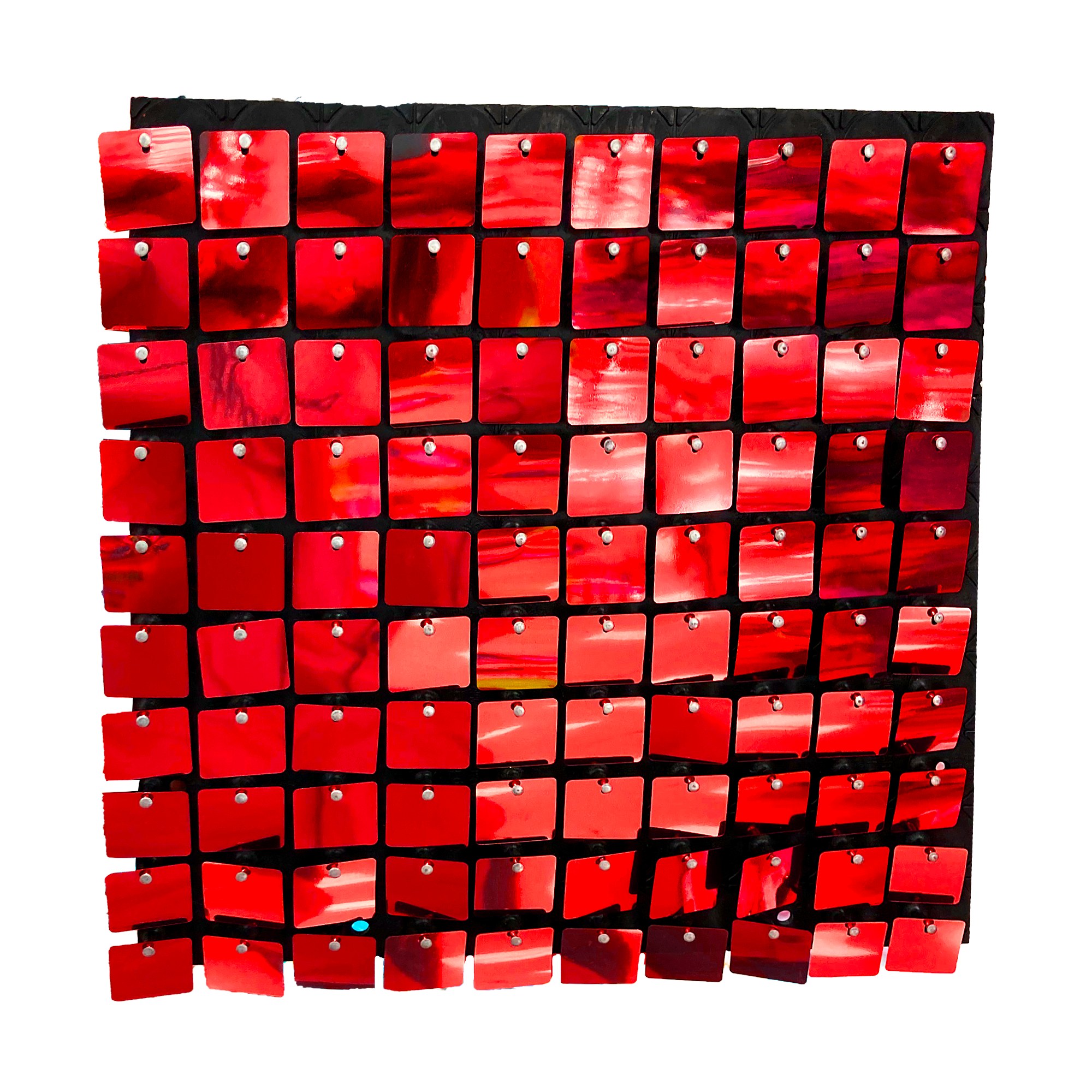 CORTINA PANEL DE CUADROS ROJA 30X30: