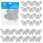 MARIPOSA DECORATIVA PLATEADA X12 (PQTX12XMOD)