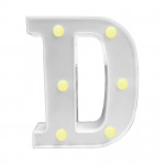 LAMPARA DE LETRA D 21.8CM FONDO BLANCO LUZ CALIDA