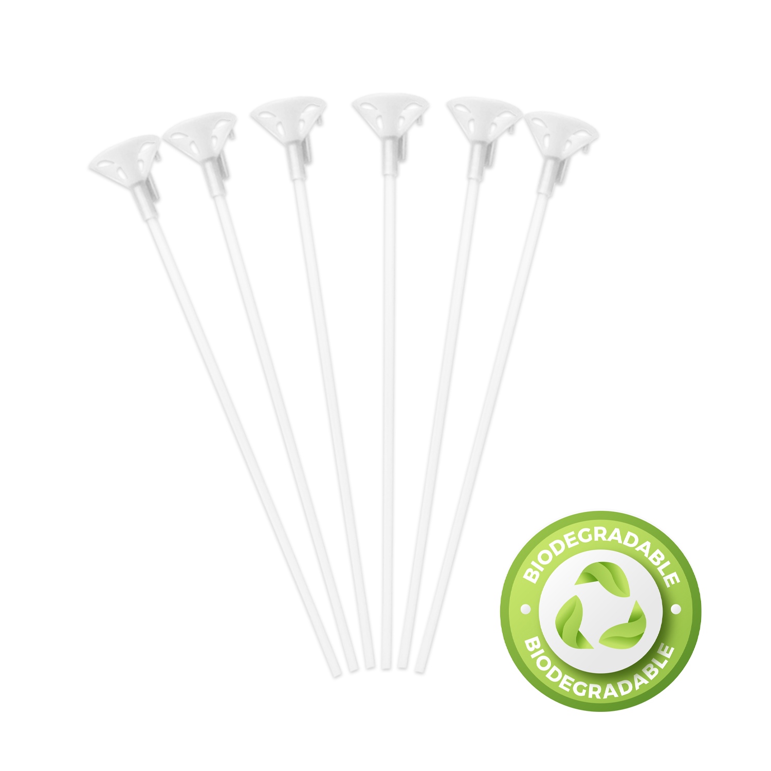 PALOS DE GLOBOS BLANCO LATEX BIODEGRADABLE (PQTX100)