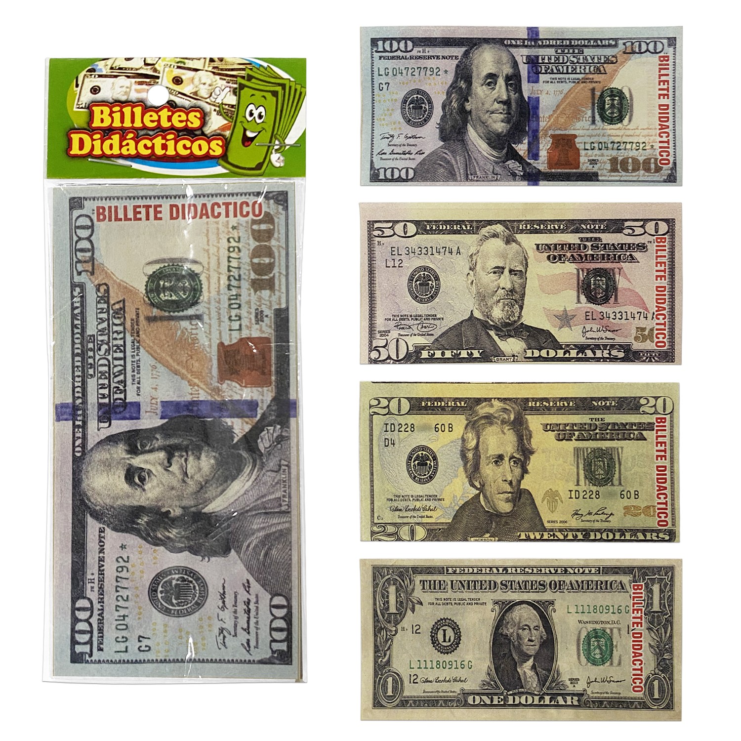 BILLETE DOLAR DIDACTICO X50 (PQTX20)