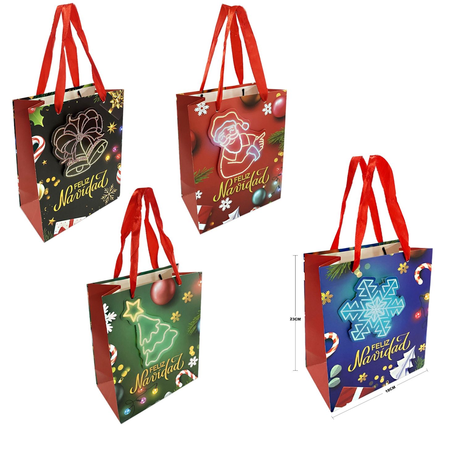 BOLSA DE REGALO NAVIDEÑA (PQTX12)