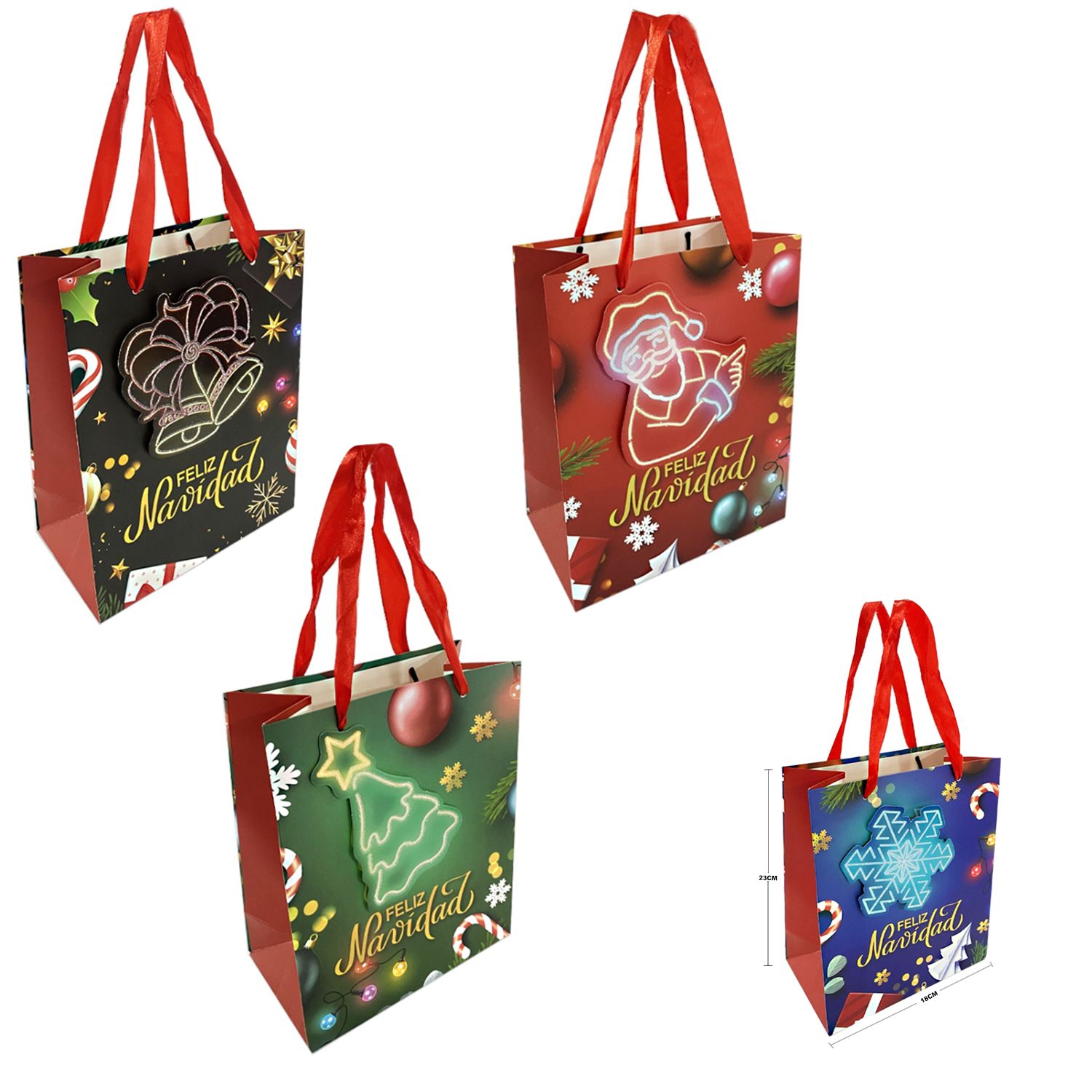 BOLSA DE REGALO NAVIDEÑA (PQTX12)