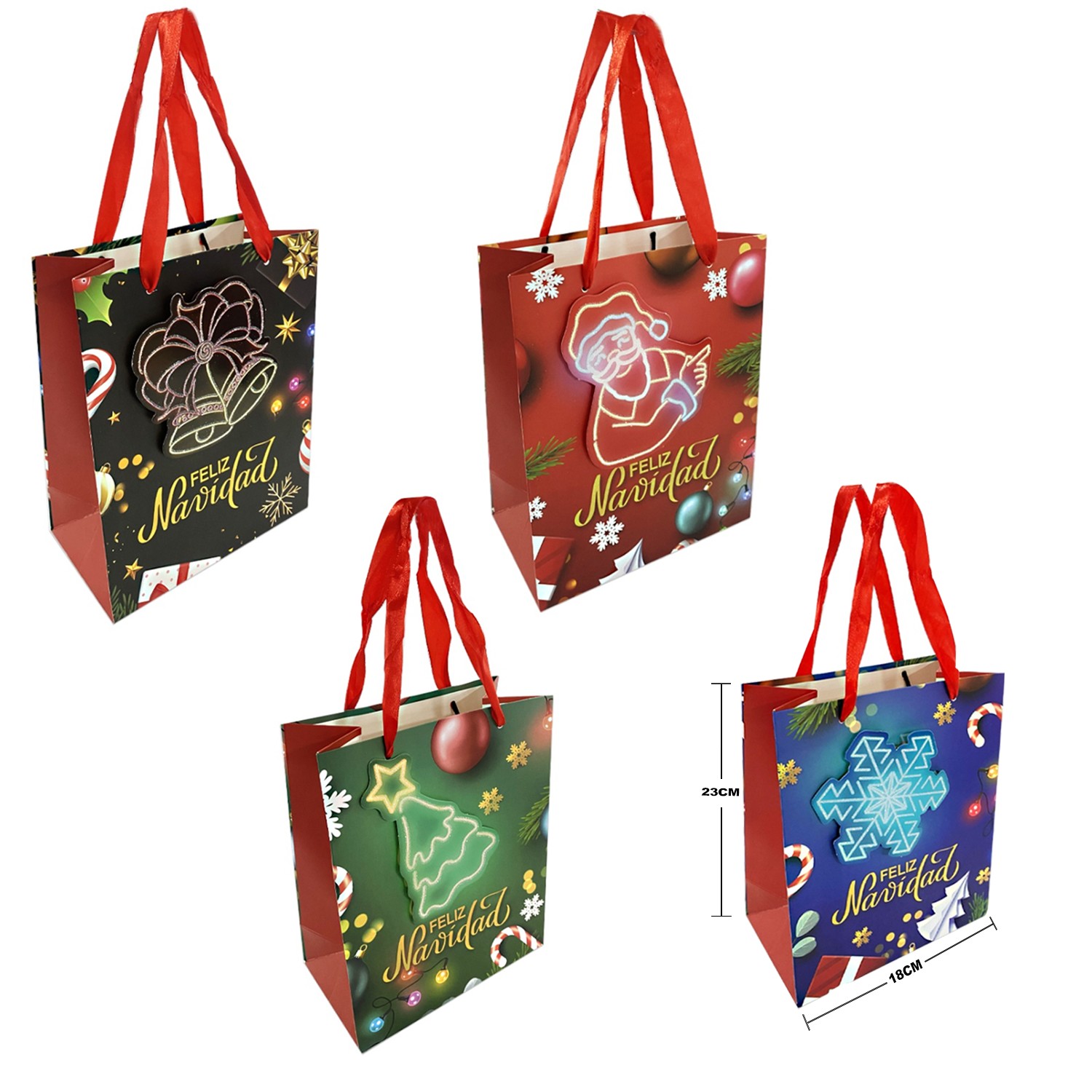 BOLSA DE REGALO NAVIDEÑA (PQTX12)