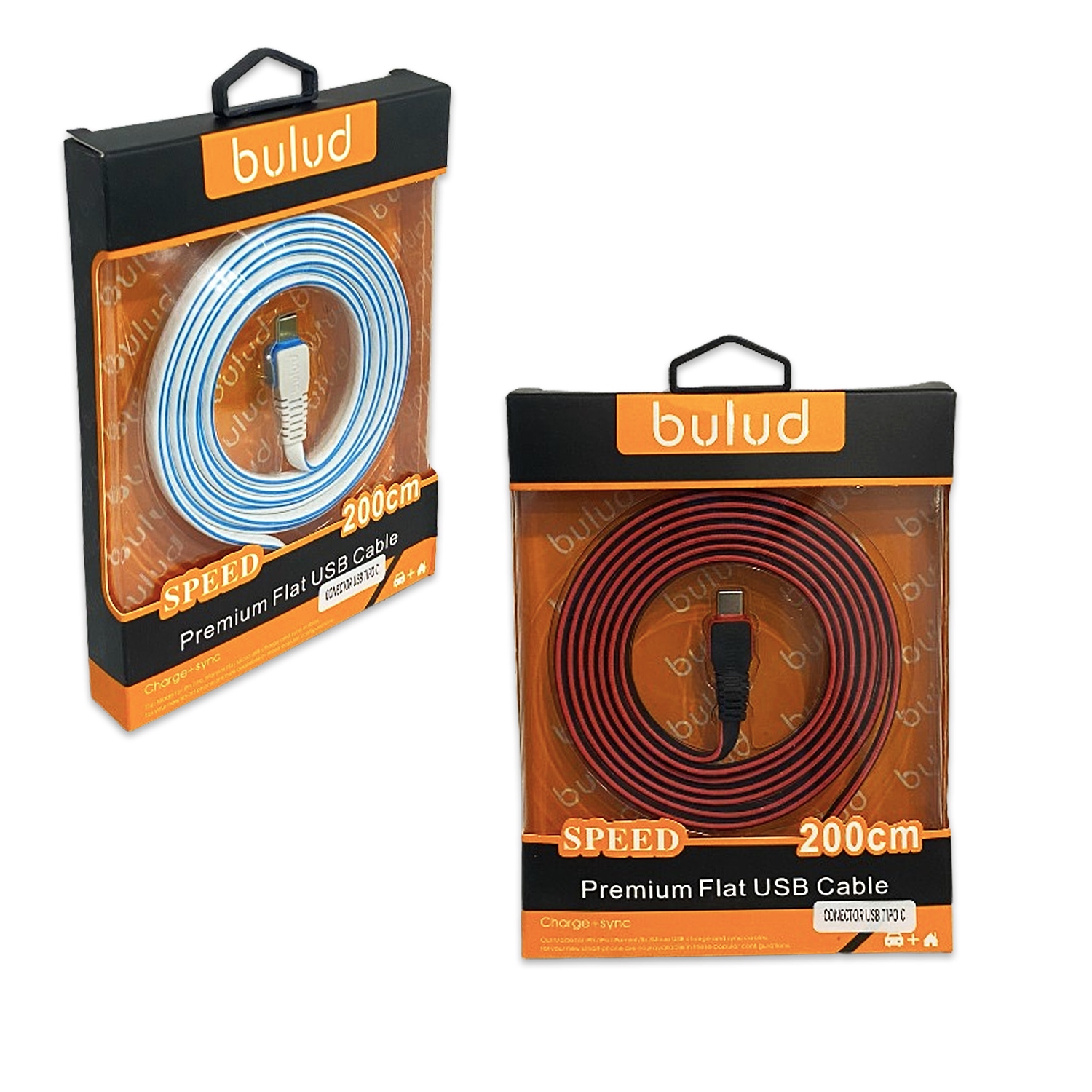 CABLE USB PLANO TIPO C EN CAJA 2MT