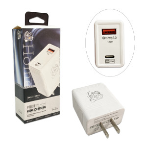 ADAPTADOR DOBLE ENTRADA TIPO C  Y USB EN CAJA 12W