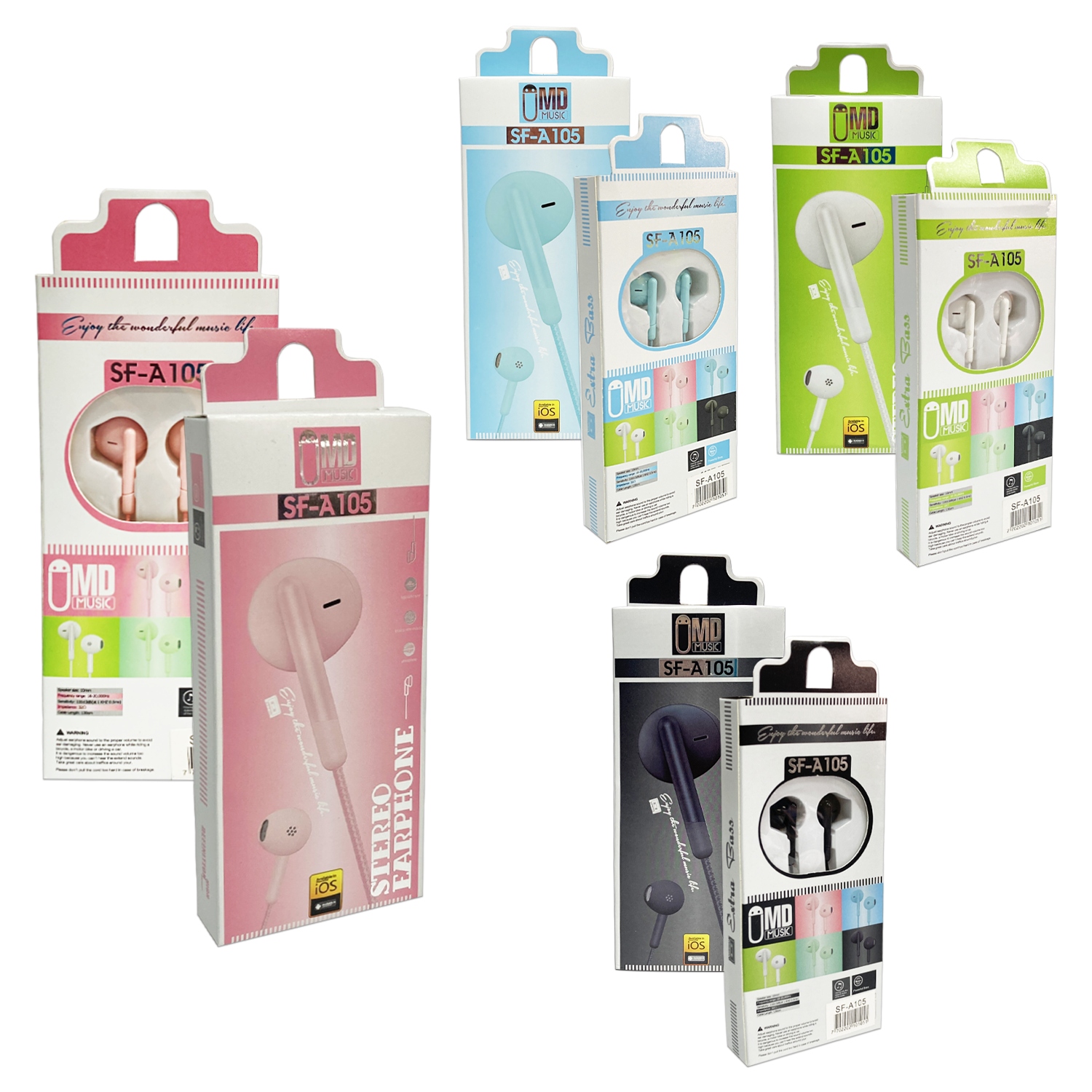 AUDIFONOS MANOS LIBRES (PQT X 20 UND) (PQT X COLOR)