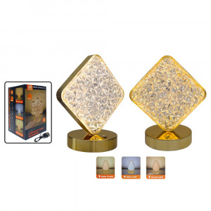 LAMPARA DE MESA CON LUZ DIAMANTE EN CAJA DK-1981