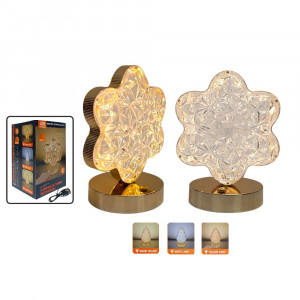 LAMPARA DE MESA CON LUZ FLOR EN CAJA DK-1982