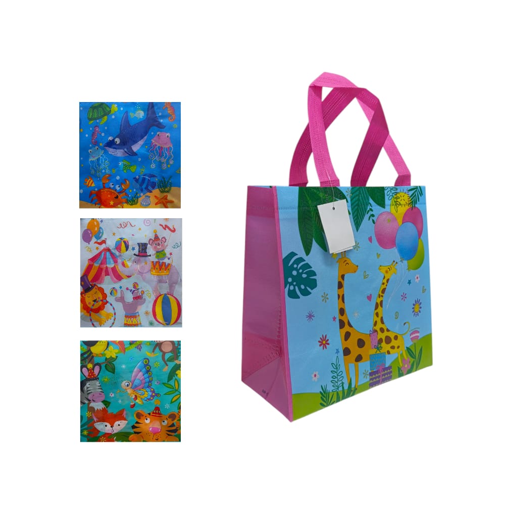 BOLSA DE REGALO ESTAMPADA ANIMALES DK-2397-5 (PQTX12)
