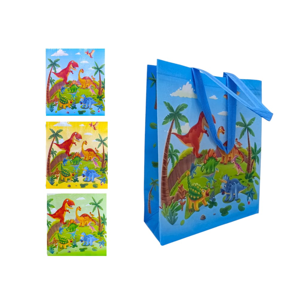 BOLSA DE REGALO ESTAMPADA DINOSAURIO DK-2399-4 (PQTX12)